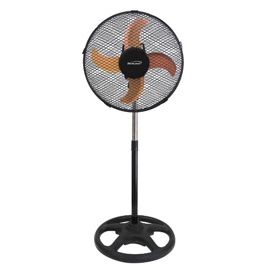 Picture of Brentwood 12in 3-Speed Adjustable Oscillating Stand Fan, 35in x 13in, Black