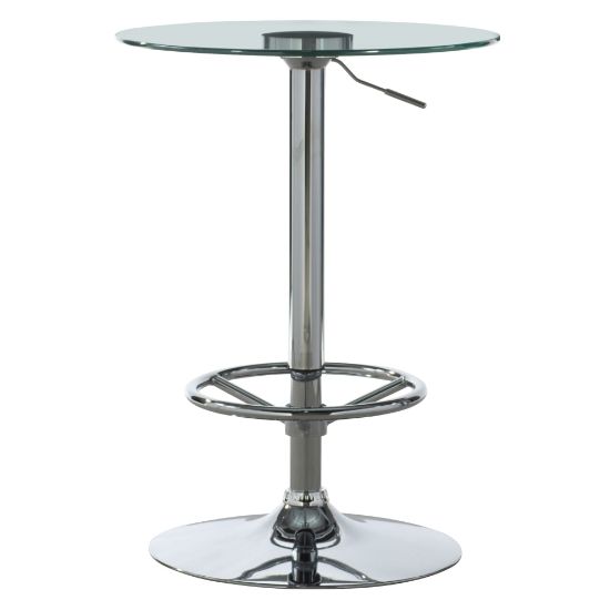 Picture of Powell Novelli Adjustable-Height Pub Table, 42-3/4inH x 23-5/8in, Chrome