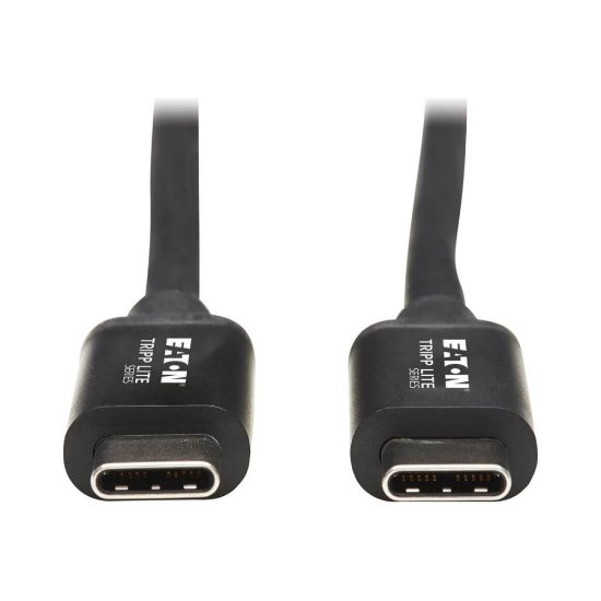 Picture of Tripp Lite Thunderbolt 3 Cable 20 Gbps Passive 5A 100W PD 4K USB C M/M 1M - First End: 1 x USB Type C Male Thunderbolt 3 - Second End: 1 x USB Type C Male Thunderbolt 3 - 2.50 GB/s - Supports up to 3840 x 2160 - Black