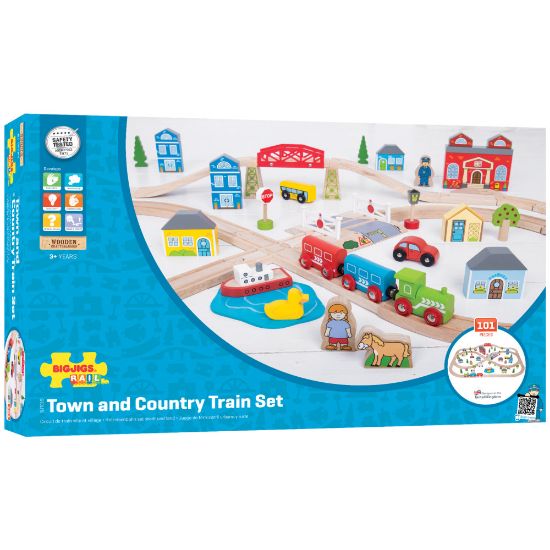 Picture of Bigjigs Toys Ltd. Rail Town & Country Train Set, Multicolor