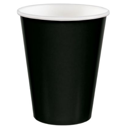 Picture of Amscan 68015 Solid Paper Cups, 9 Oz, Jet Black, 20 Cups Per Pack, Case Of 6 Packs