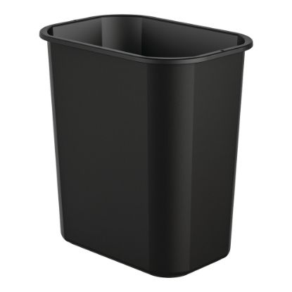 Picture of Suncast Commercial Desk-Side Rectangular Resin Trash Cans, 3 Gallons, Black, Pack Of 12 Trash Cans