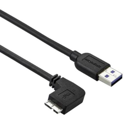 Picture of StarTech.com 1m 3 ft Slim Micro USB 3.0 Cable - M/M - USB 3.0 A to Left-Angle Micro USB - USB 3.1 Gen 1 (5 Gbps) - 3.28 ft USB Data Transfer Cable for Tablet, Hard Drive, Card Reader