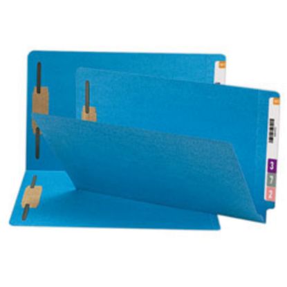 Picture of Smead Shelf-Master Color Fastener Folders, Legal Size, Blue, Box Of 50