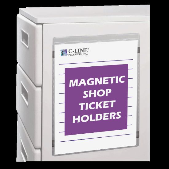 Picture of C-Line Magnetic Vinyl Shop Ticket Holders, 8 1/2in x 11in, Clear, Pack Of 15