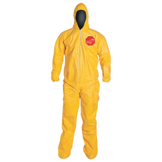 Picture of DuPont Tychem 2000 Tyvek Coveralls With Attached Hood And Socks, Medium, Yellow, Pack Of 12