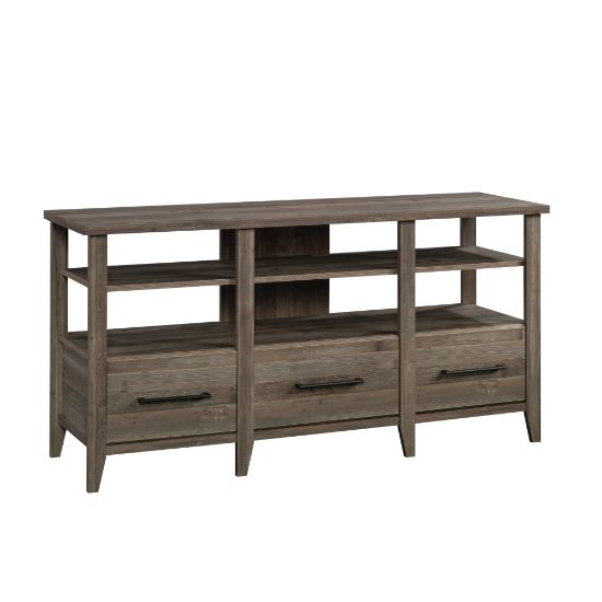 Picture of Sauder Summit Station Credenza Entertainment Center For 60in TVs, 29inH x 58-1/2inW x 17-1/2inD, Pebble Pine