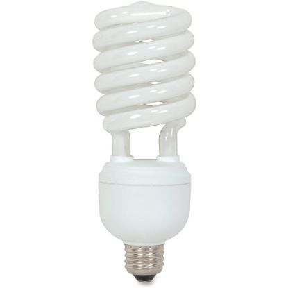 Picture of Satco 40-watt T4 Spiral CFL Bulb - 40 W - 150 W Incandescent Equivalent Wattage - 120 V AC - 2600 lm - Spiral - T4 Size - Cool White Light Color - E26 Base - 10000 Hour - 6920.3 deg.F (3826.8 deg.C) Color Temperature - 82 CRI