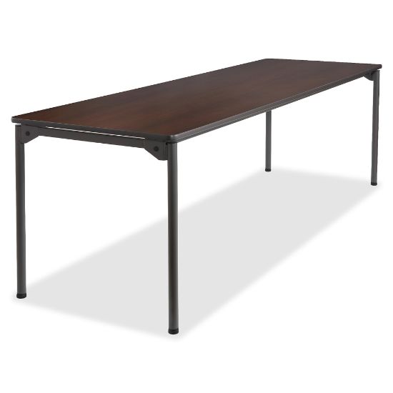 Picture of Iceberg Maxx Legroom-Series Wood Folding Table, 30inW x 96inD, Walnut/Black