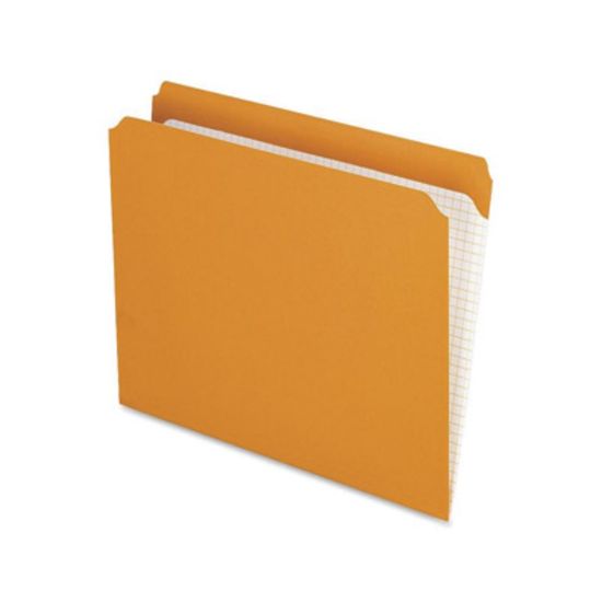 Picture of Pendaflex Straight Tab Cut Letter Recycled Top Tab File Folder - 8 1/2in x 11in - 3/4in Expansion - Orange - 10% Recycled - 100 / Box