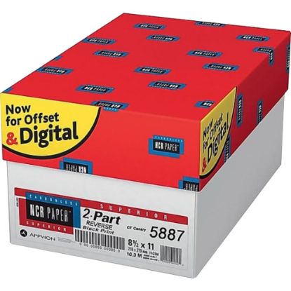 Picture of NCR Paper Superior Carbonless Copy Paper, Canary/White, Letter (8.5in x 11in), 2500 Sheets Per Case, 20 Lb, 92 Brightness, Case Of 5 Reams