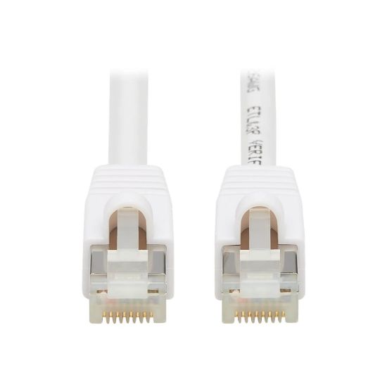 Picture of Tripp Lite Safe-IT Cat6a Ethernet Cable Antibacterial Snagless PoE M/M 5ft  - 10 Gbit/s - Shielding - Gold Plated Contact - CMX - 26 AWG - White