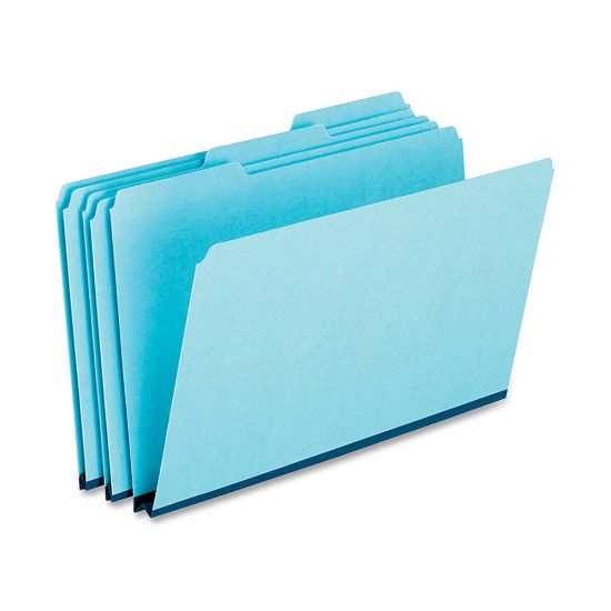 Picture of Oxford 1/3-Cut Pressboard Tab Folders, Legal Size, Blue, Box Of 25