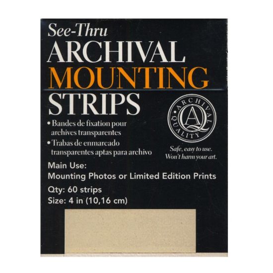 Picture of Lineco Self-Stick Mounting Strips, 4in, 60 Strips Per Pack, Case Of 2 Packs