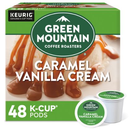 Picture of Green Mountain Coffee Caramel Vanilla Cream Coffee K-Cup Pods, Light Roast, Box Of 48 Pods