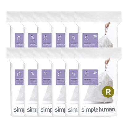 Picture of simplehuman Custom Fit Can Liners, R, 10L/2.6G, White, Pack Of 240