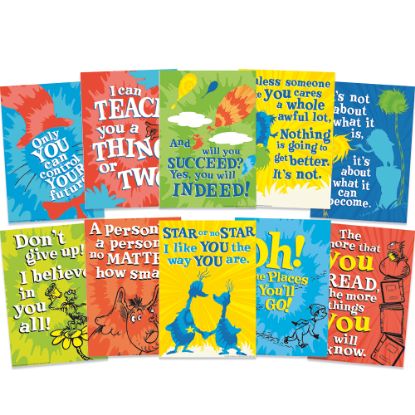 Picture of Eureka School Dr. Seuss Tie-Dye Poster Set, 17in x 12in, Multicolor, Set Of 10 Posters