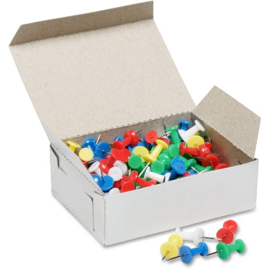 Picture of SKILCRAFT Color Pushpins, Assorted Colors, Box Of 100 (AbilityOne 7510-01-207-3978)