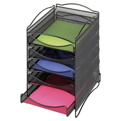 Picture of Safco Onyx 5-Drawer Mesh Literature Organizer, Black