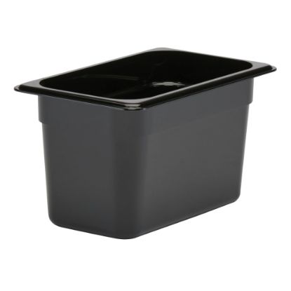 Picture of Cambro Camwear GN 1/4 Size 6in Food Pans, 6inH x 6-3/8inW x 10-1/2inD, Black, Set Of 6 Pans