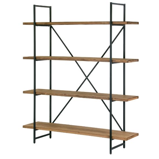 Picture of Glamour Home Ailis 75inH 4-Shelf Etagere Bookcase, Brown