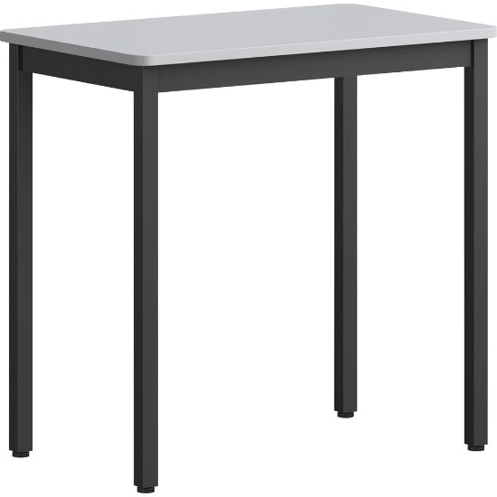 Picture of Lorell Melamine/Steel Utility Table, 30inH x 30inW x 18-1/8inD, Gray/Black