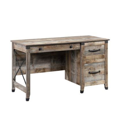 Picture of Sauder Carson Forge 54inW Single Pedestal Computer Desk, Rustic Cedar