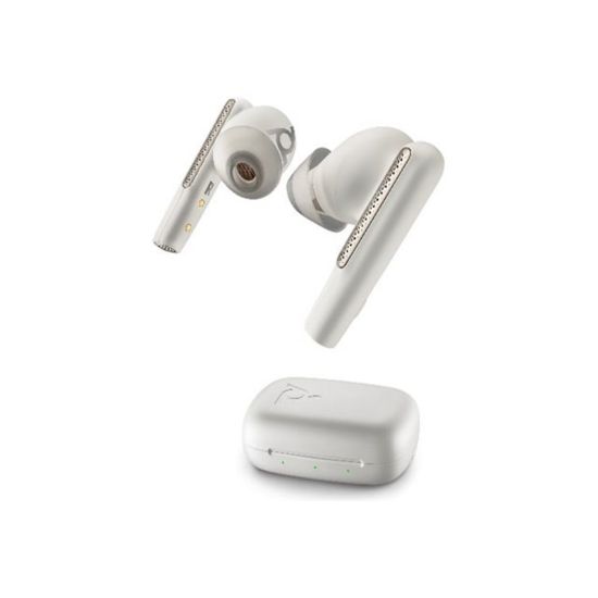 Picture of Poly Voyager Free 60+ - True wireless earphones with mic - in-ear - Bluetooth - active noise canceling - white sands - Certified for Microsoft Teams