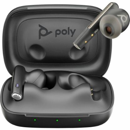 Picture of Poly Voyager Free 60 UC Earset - Microsoft Teams Certification - Google Assistant, Siri - Stereo - True Wireless - Bluetooth - 98.4 ft - 20 Hz - 20 kHz - Earbud - Binaural - In-ear - Carbon Black