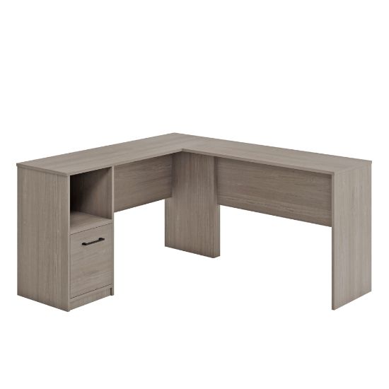 Picture of Sauder Beginnings 59inW L-Shaped Home Office Computer Desk, Silver Sycamore