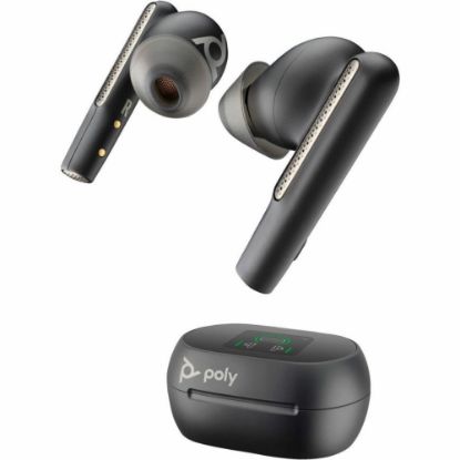 Picture of Poly Voyager Free 60+ UC Earset - Microsoft Teams Certification - Google Assistant, Siri - Stereo - True Wireless - Bluetooth - 98.4 ft - 20 Hz - 20 kHz - Earbud - Binaural - In-ear - Carbon Black