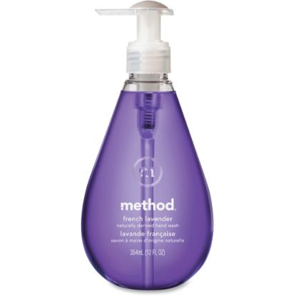 Picture of Method French Lavender Gel Hand Wash - French Lavender Scent - 12 oz - Pump Bottle Dispenser - Bacteria Remover - Hand - Lavender - Triclosan-free, Non-toxic, pH Balanced, Anti-irritant - 1 Each