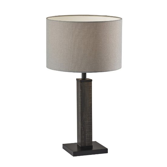 Picture of Adesso Kona Table Lamp, 27-3/4inH, Light Gray Shade/Black Base