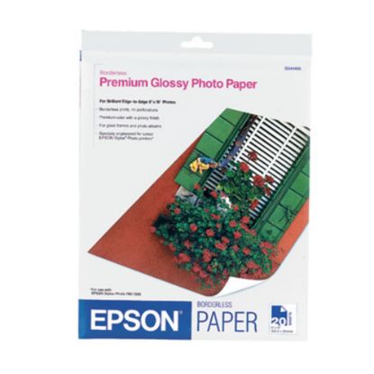 Picture of Epson Premium Photo Paper, 8in x 10in, 68 Lb, High Gloss, White, 20 Sheets