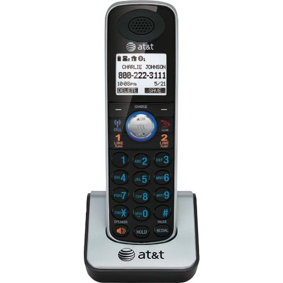 Picture of AT&T TL86009 DECT 6.0 Accessory Handset for AT&T TL86109, Black - Cordless - Headset Port - Silver