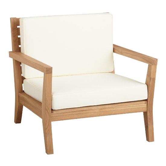 Picture of Linon Clemmett Outdoor Armchair, Teak/Antique White