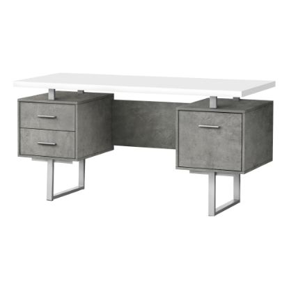 Picture of Monarch Specialties Violet 60inW Computer Desk, White/Gray