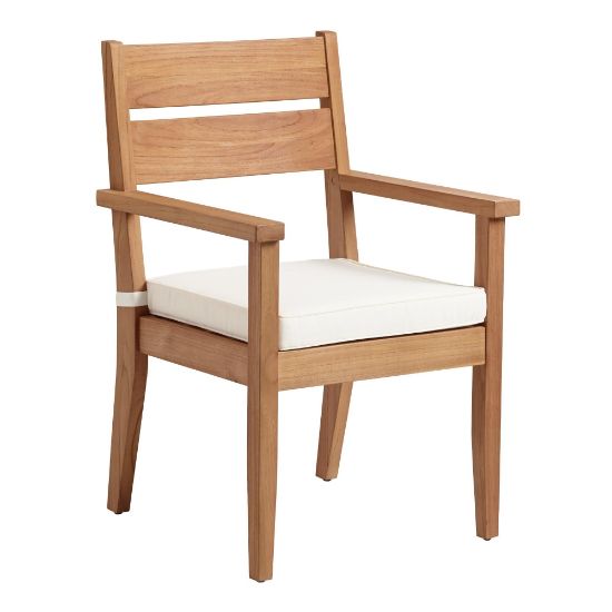 Picture of Linon Clemmett Outdoor Dining Armchair, Teak/Antique White