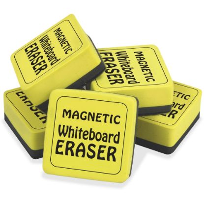 Picture of The Pencil Grip Magnetic Whiteboard Erasers, 2in x 2in, Yellow, Pack Of 12