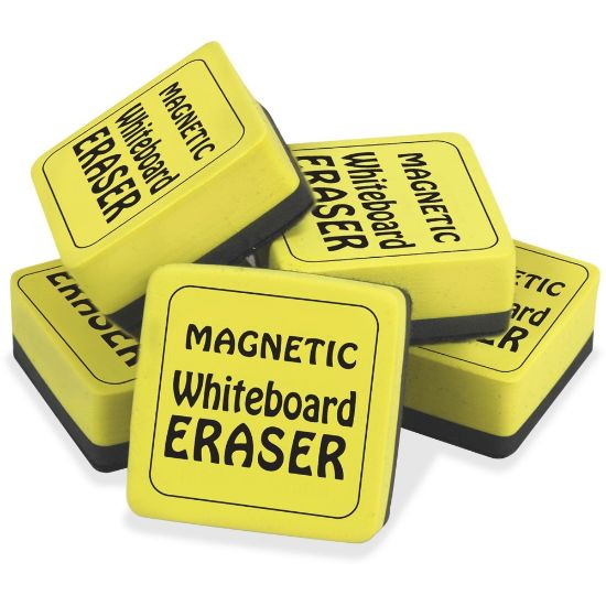 Picture of The Pencil Grip Magnetic Whiteboard Erasers, 2in x 2in, Yellow, Pack Of 12