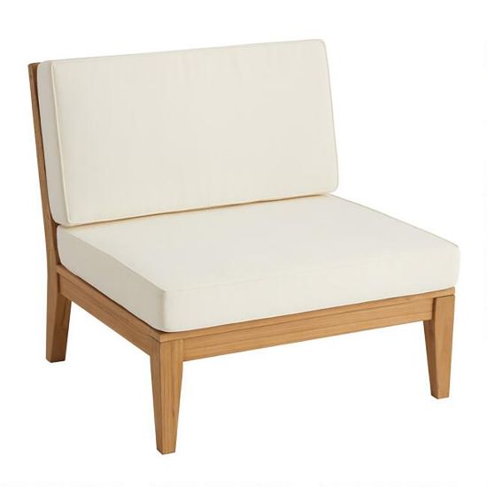 Picture of Linon Sinden Outdoor Armless Chair, Natural/Antique White