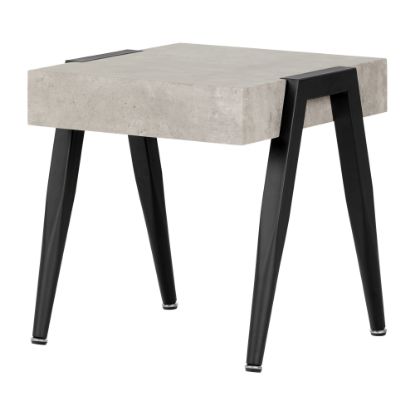 Picture of South Shore City Life End Table, 19-3/4inH x 19-3/4inW x 19-3/4inD, Concrete Gray/Black