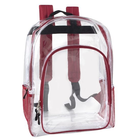 Picture of Trailmaker Heavy-Duty Clear Backpack, Red Trim