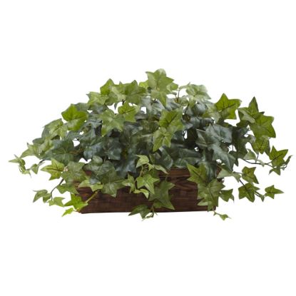 Picture of Nearly Natural 12-1/2inH Puff Ivy With Ledge Basket, Green/Brown