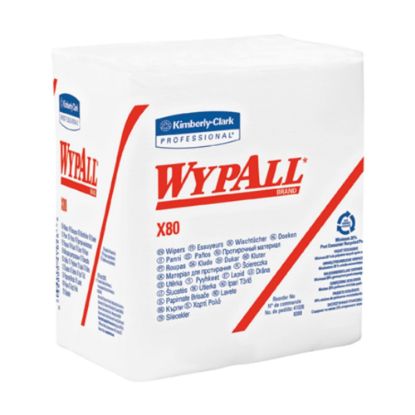 Picture of WypAll X80 HydroKnit Cloths, 12 1/2in x 12in, White, 50 Cloths Per Box, Carton Of 4 Boxes