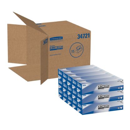 Picture of Kimtech Science Kimwipes Delicate Task Wipers - 2 Ply - 14.32in x 16.40in - White - Soft, Absorbent - 92 Per Box - 15 / Carton