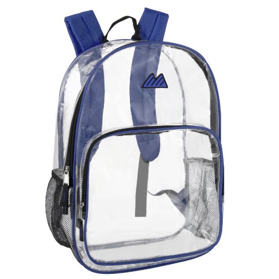 Picture of Summit Ridge Heavy-Duty Clear Backpack, Blue Trim