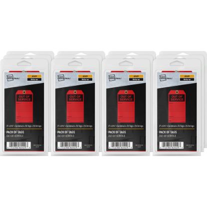 Picture of Avery Preprinted OUT OF SERVICE Red Service Tags - 5.75in Length x 3in Width - 25 / Pack - Card Stock - Red