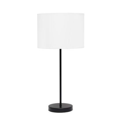 Picture of Simple Designs Stick Lamp With Fabric Shade, 19-1/2inH, White Shade/Black Base