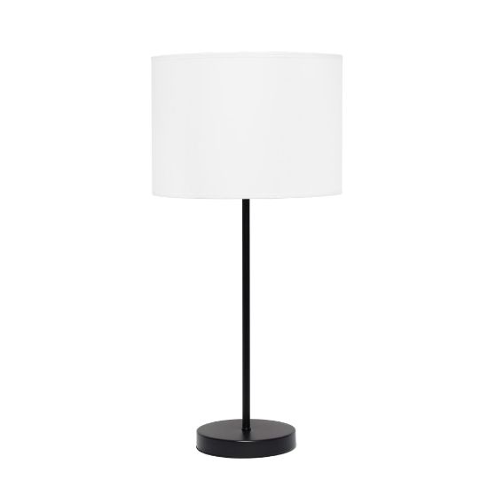 Picture of Simple Designs Stick Lamp With Fabric Shade, 19-1/2inH, White Shade/Black Base